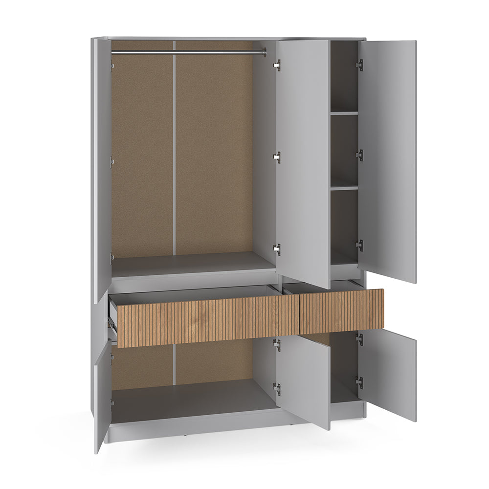 Шкаф распашной для одежды с выдвижными ящиками (полки - штанга) Эверест Стайл-1400 140х53х203 см Кашемир/Канелла (DTM-073576)