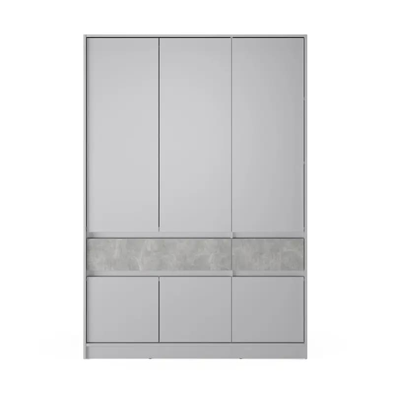 Шкаф распашный для одежды с выдвижными ящиками (полки - штанга) Эверест Стайл-1400 140х53х203 см Кашемир/Бетон (DTM-071164)