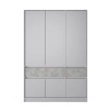 Шкаф распашный для одежды с выдвижными ящиками (полки - штанга) Эверест Стайл-1400 140х53х203 см Кашемир/Бетон (DTM-071164)