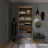 Шкаф для одежды с 2 полками над выдвижными ящиками Эверест Сити-800 80,2х50х204,6 см Дуб сонома/Графит (DTM-071140)