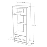 Шкаф для одежды с выдвижными ящиками Эверест Сити-800 80,2х50х204,6 см Дуб сонома/Белый (DTM-071143)
