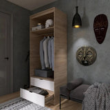 Шкаф для одежды с выдвижными ящиками Эверест Сити-800 80,2х50х204,6 см Дуб сонома/Белый (DTM-071143)