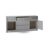 Большой комод с дверью и ящиками Эверест Стайл-1600 160,2х39х75,4 см Кашемир/Бетон (DTM-071159)