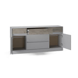 Большой комод с дверью и ящиками Эверест Стайл-1600 160,2х39х75,4 см Кашемир/Дуб крафт серый (DTM-071156)