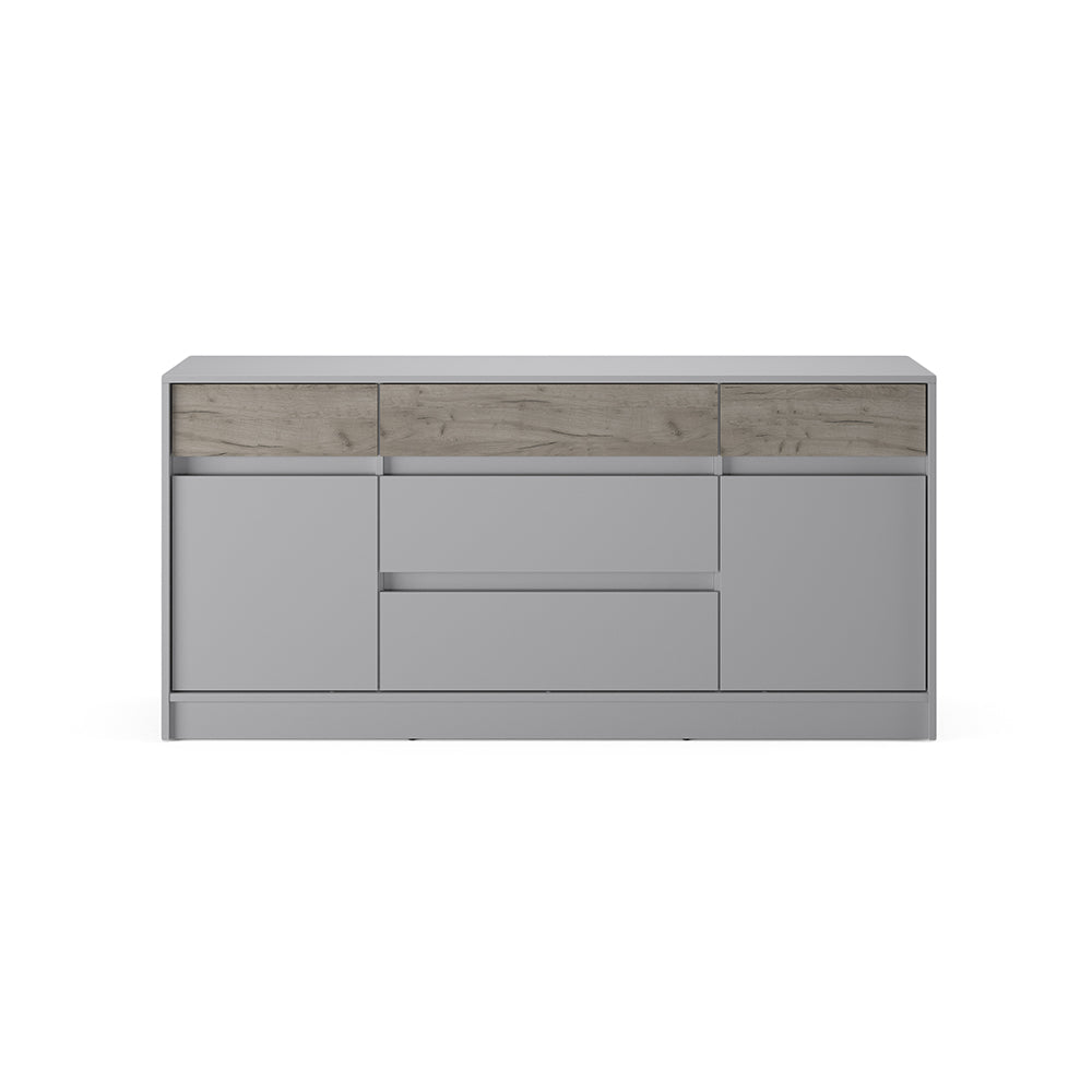 Большой комод с дверью и ящиками Эверест Стайл-1600 160,2х39х75,4 см Кашемир/Дуб крафт серый (DTM-071156)