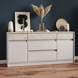 Большой комод с дверью и ящиками Эверест Стайл-1600 160,2х39х75,4 см Кашемир/Дуб крафт серый (DTM-071156)