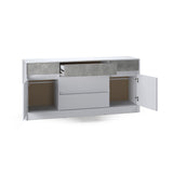 Большой комод с дверью и ящиками Эверест Стайл-1600 160,2х39х75,4 см Нимфея Альба (белый)/Бетон (DTM-071158)