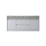 Большой комод с дверью и ящиками Эверест Стайл-1600 160,2х39х75,4 см Нимфея Альба (белый)/Бетон (DTM-071158)