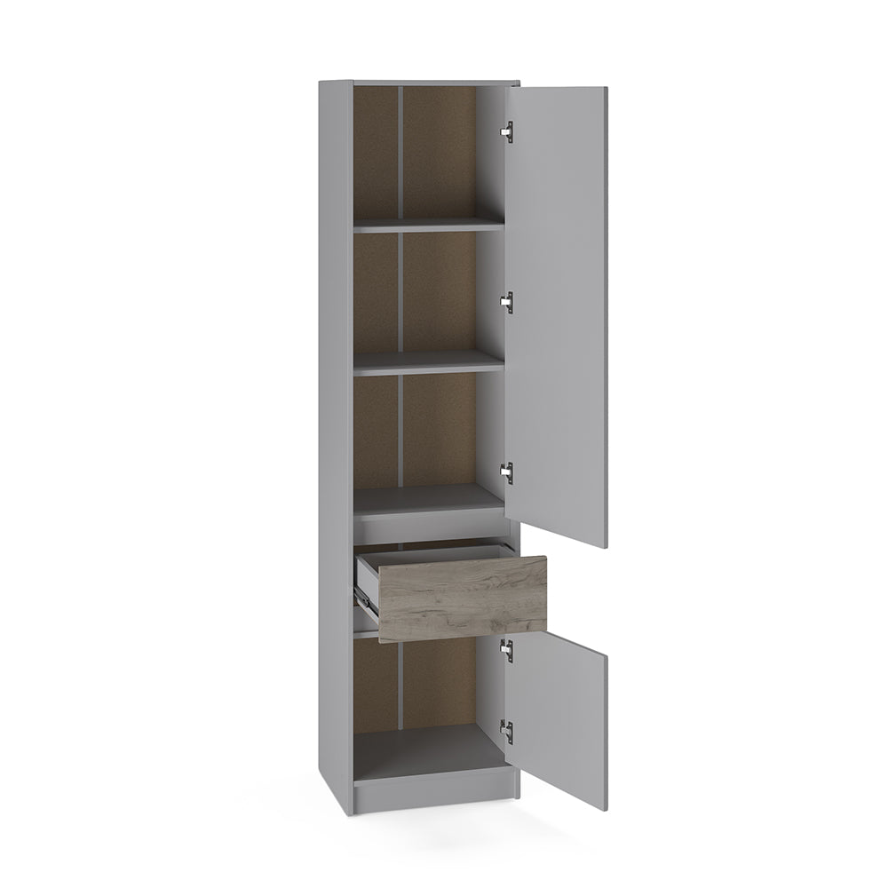 Шкаф-пенал закрыт с полками и ящиком Эверест Стайл-500 50х39х203 см Кашемир/Дуб крафт серый (DTM-071153)