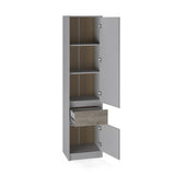 Шкаф-пенал закрыт с полками и ящиком Эверест Стайл-500 50х39х203 см Кашемир/Дуб крафт серый (DTM-071153)