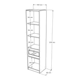 Шкаф-пенал закрыт с полками и ящиком Эверест Стайл-500 50х39х203 см Кашемир/Дуб крафт серый (DTM-071153)