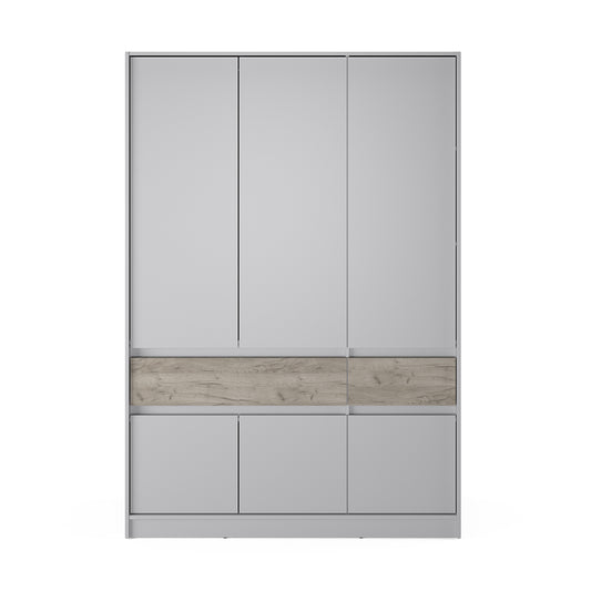 Шкаф распашный для одежды с выдвижными ящиками (полки - штанга) Эверест Стайл-1400 140х53х203 см Кашемир/Дуб крафт серый (DTM-071162)