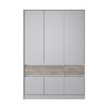 Шкаф распашный для одежды с выдвижными ящиками (полки - штанга) Эверест Стайл-1400 140х53х203 см Кашемир/Дуб крафт серый (DTM-071162)