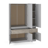 Шкаф распашный для одежды с выдвижными ящиками (полки - штанга) Эверест Стайл-1400 140х53х203 см Кашемир/Дуб крафт серый (DTM-071162)