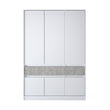 Шкаф распашный для одежды с выдвижными ящиками (полки - штанга) Эверест Стайл-1400 140х53х203 см Нимфея Альба (белый)/Бетон (DTM-071152)