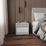 Тумба прикроватная Эверест Стайл-500 50,2х39х44,2 см Нимфея Альба (белый)/Бетон (DTM-071154)