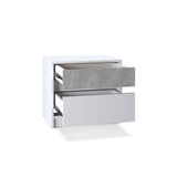 Тумба прикроватная Эверест Стайл-500 50,2х39х44,2 см Нимфея Альба (белый)/Бетон (DTM-071154)