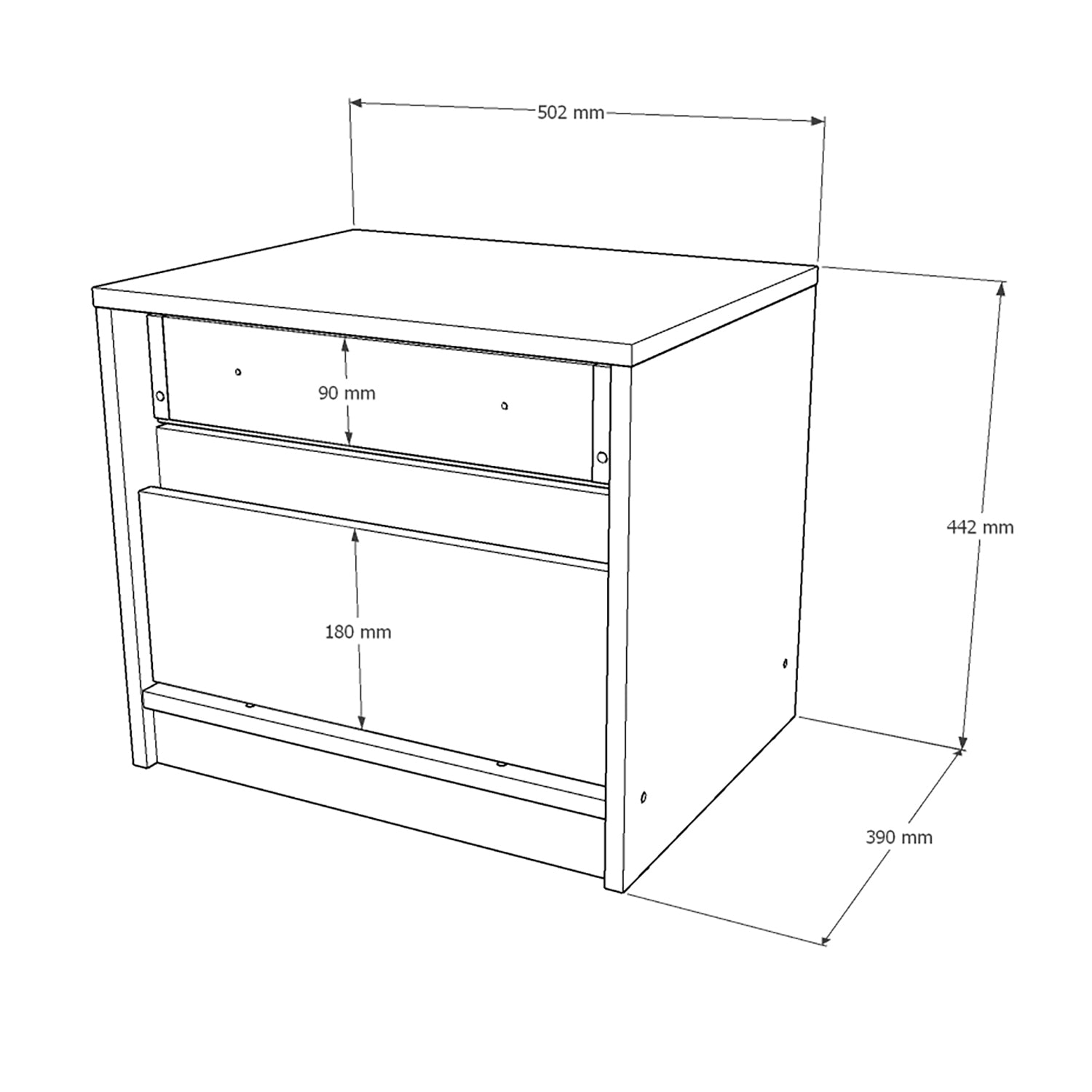 Тумба прикроватная Эверест Стайл-500 50,2х39х44,2 см Кашемир/Бетон (DTM-071155)