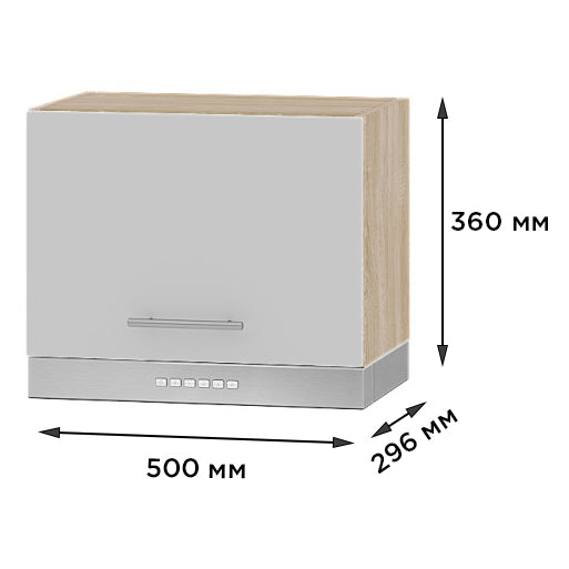 Кухонный модуль под вытяжку Оптима Верх В15-500 Дуб Сонома/Нимфея Альба (Белый) 500х296х360 мм (DTM-072388)