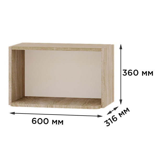 Кухонный модуль под микроволновку Оптима Верх В50-600 Дуб Сонома 600х316х360 мм (DTM-071259)