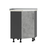 Кухонный модуль угловой Оптима Низ Н70-795 Антрацит/Бетон (без столешницы) 795х795х820 мм (DTM-073379)