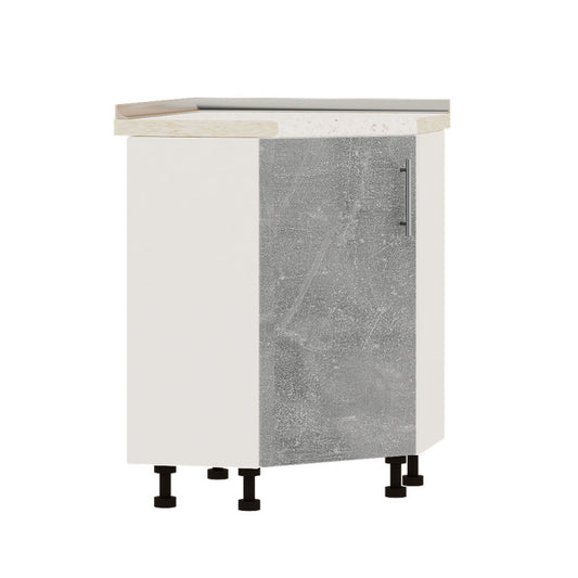 Кухонный модуль угловой Оптима Низ Н70-795 Белый/Бетон (без столешницы) 795х795х820 мм (DTM-073386)