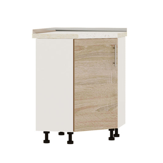 Кухонный модуль угловой Оптима Низ Н70-795 Белый/Дуб Сонома (без столешницы) 795х795х820 мм (DTM-073389)