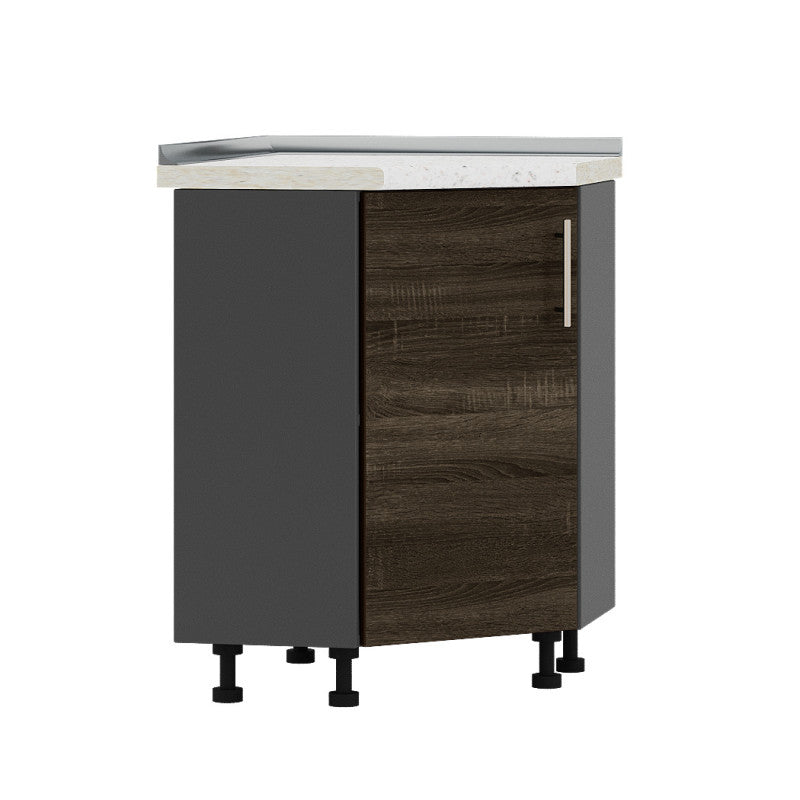 Кухонный модуль угловой Оптима Низ Н70-795 Антрацит/Дуб Сонома Трюфель (без столешницы) 795х795х820 мм (DTM-073383)