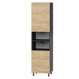 Кухонный модуль Оптима Пенал Н72-600 Антрацит, Дуб Крафт Золотой (без столешницы) 600х570х2350 мм (DTM-071633)