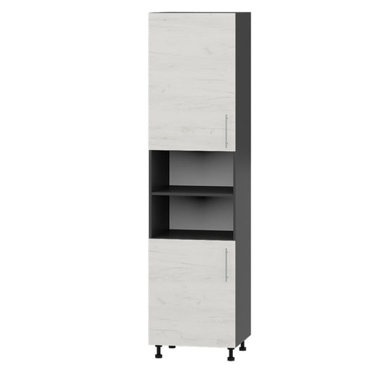 Кухонный модуль Оптима Пенал Н72-600 Антрацит, Дуб Крафт Белый (без столешницы) 600х570х2350 мм (DTM-071632)