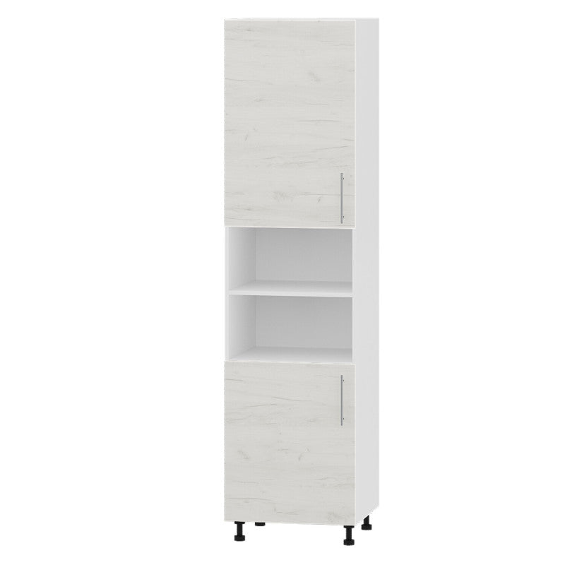 Кухонный модуль Оптима Пенал Н72-600 Белый, Дуб Крафт Белый (без столешницы) 600х570х2350 мм (DTM-071639)