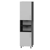 Кухонный модуль Оптима Пенал Н72-600 Антрацит, Нимфея Альба (Белый) (без столешницы) 600х570х2350 мм (DTM-071636)