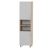 Кухонный модуль Оптима Пенал Н72-600 Дуб Сонома, Нимфея Альба (Белый) (без столешницы) 600х570х2350 мм (DTM-071650)