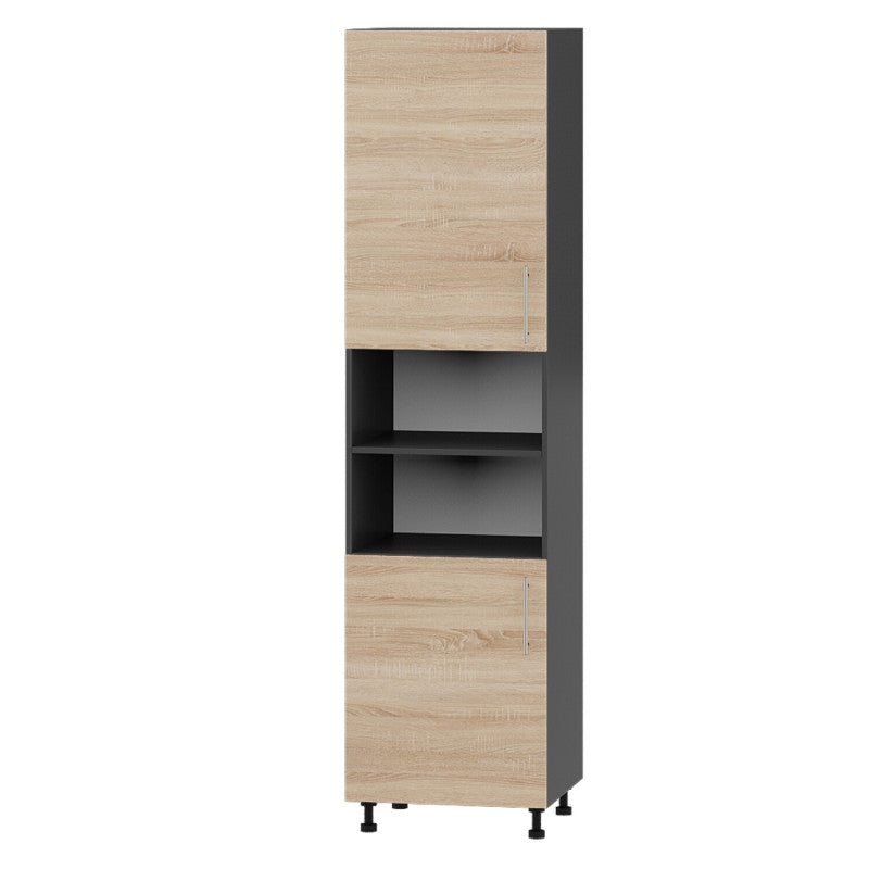 Кухонный модуль Оптима Пенал Н72-600 Антрацит, Дуб Сонома (без столешницы) 600х570х2350 мм (DTM-071634)