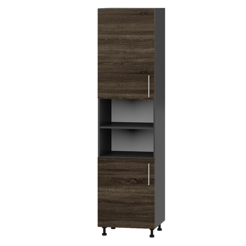 Кухонный модуль Оптима Пенал Н72-600 Антрацит, Дуб Сонома Трюфель (без столешницы) 600х570х2350 мм (DTM-071635)