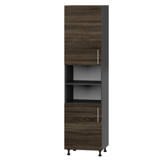 Кухонный модуль Оптима Пенал Н72-600 Антрацит, Дуб Сонома Трюфель (без столешницы) 600х570х2350 мм (DTM-071635)