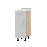 Кухонный модуль 1 ящик Оптима Низ Н74-300 Дуб Сонома/Нимфея Альба (Белый) (без столешницы) 300х461х820 мм (DTM-073330)