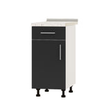 Кухонный модуль 1 ящик Оптима Низ Н74-400 Белый/Антрацит (без столешницы) 400х461х820 мм (DTM-073338)