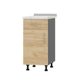 Кухонный модуль 1 ящик Оптима Низ Н74-400 Антрацит/Дуб Крафт Золотой (без столешницы) 400х461х820 мм (DTM-073334)