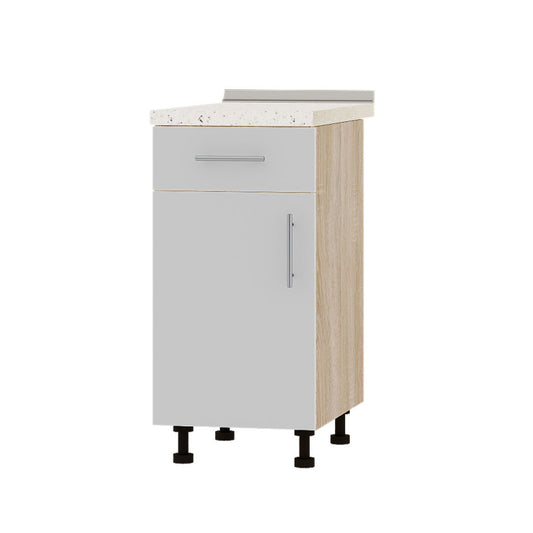 Кухонный модуль 1 ящик Оптима Низ Н74-400 Дуб Сонома/Нимфея Альба (Белый) (без столешницы) 400х461х820 мм (DTM-073192)