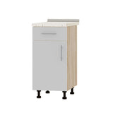 Кухонный модуль 1 ящик Оптима Низ Н74-400 Дуб Сонома/Нимфея Альба (Белый) (без столешницы) 400х461х820 мм (DTM-073192)