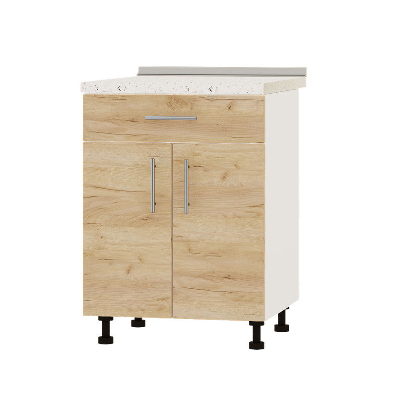 Кухонный модуль 1 ящик Оптима Низ Н75-600 Белый/Дуб Крафт Золотой (без столешницы) 600х461х820 мм (DTM-073203)