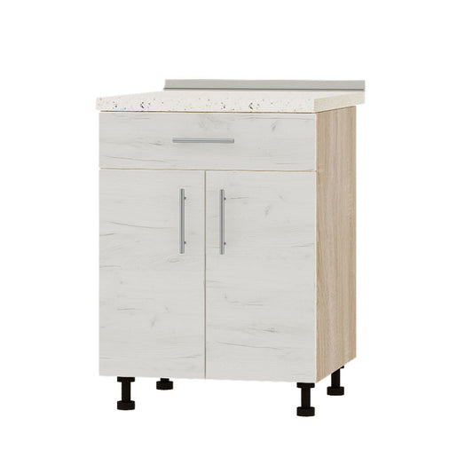 Кухонный модуль 1 ящик Оптима Низ Н75-600 Дуб Сонома/Дуб Крафт Белый (без столешницы) 600х461х820 мм (DTM-073216)