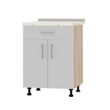 Кухонный модуль 1 ящик Оптима Низ Н75-600 Дуб Сонома/Нимфея Альба (Белый) (без столешницы) 600х461х820 мм (DTM-073220)