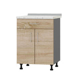 Кухонный модуль 1 ящик Оптима Низ Н75-600 Антрацит/Дуб Сонома (без столешницы) 600х461х820 мм (DTM-073197)