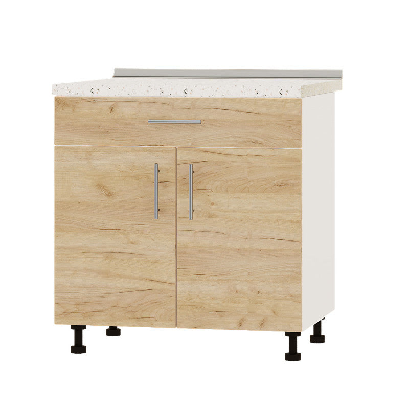 Кухонный модуль 1 ящик Оптима Низ Н75-800 Белый/Дуб Крафт Золотой (без столешницы) 800х461х820 мм (DTM-073231)