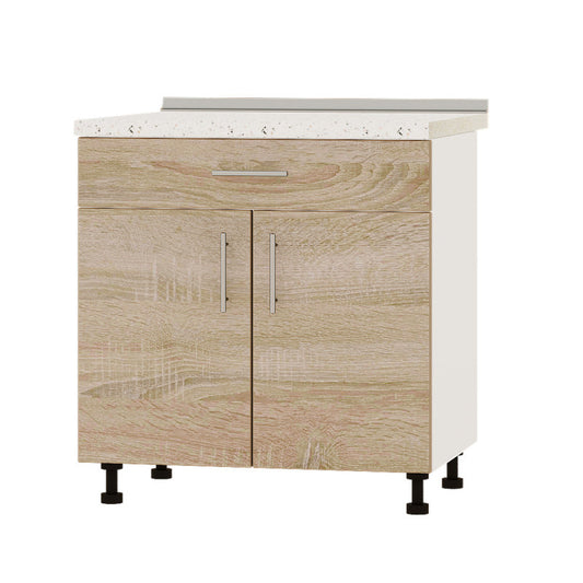 Кухонный модуль 1 ящик Оптима Низ Н75-800 Белый/Дуб Сонома (без столешницы) 800х461х820 мм (DTM-073232)