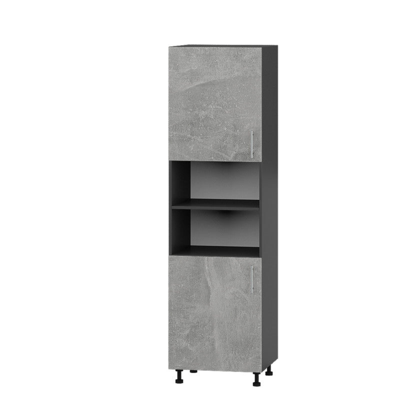 Кухонный модуль Оптима Пенал Н76-600 Антрацит, Бетон (без столешницы) 600х566х2145 мм (DTM-071652)