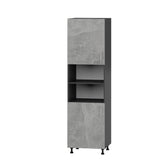 Кухонный модуль Оптима Пенал Н76-600 Антрацит, Бетон (без столешницы) 600х566х2145 мм (DTM-071652)