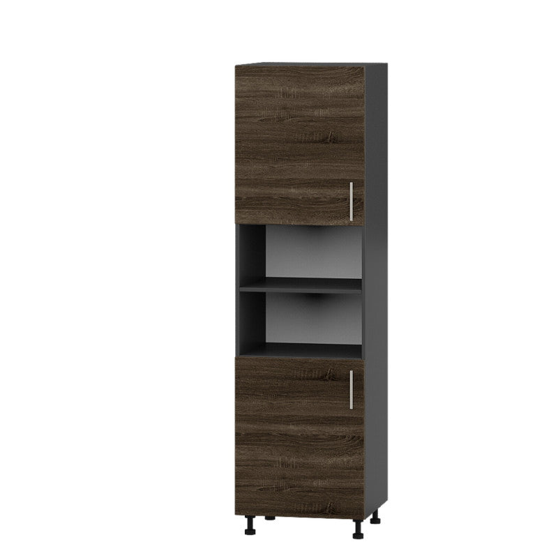 Кухонный модуль Оптима Пенал Н76-600 Антрацит, Дуб Сонома Трюфель (без столешницы) 600х566х2145 мм (DTM-071656)